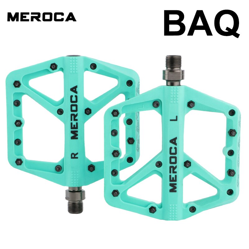 MEROCA Nylon Bicycle Pedals Ultralight Seal Bearings Mountain Road Bike Flat Platform WaterProof Bicycle Pedals Non-Slip Parts: Light Grey