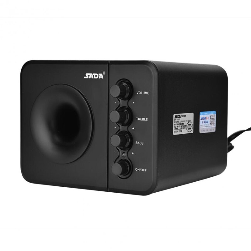 SADA D-205 Mini Speaker Subwoofer DJ Computer 3.5mm USB Bass Speaker Combination Music Player for cellphone PC Laptop