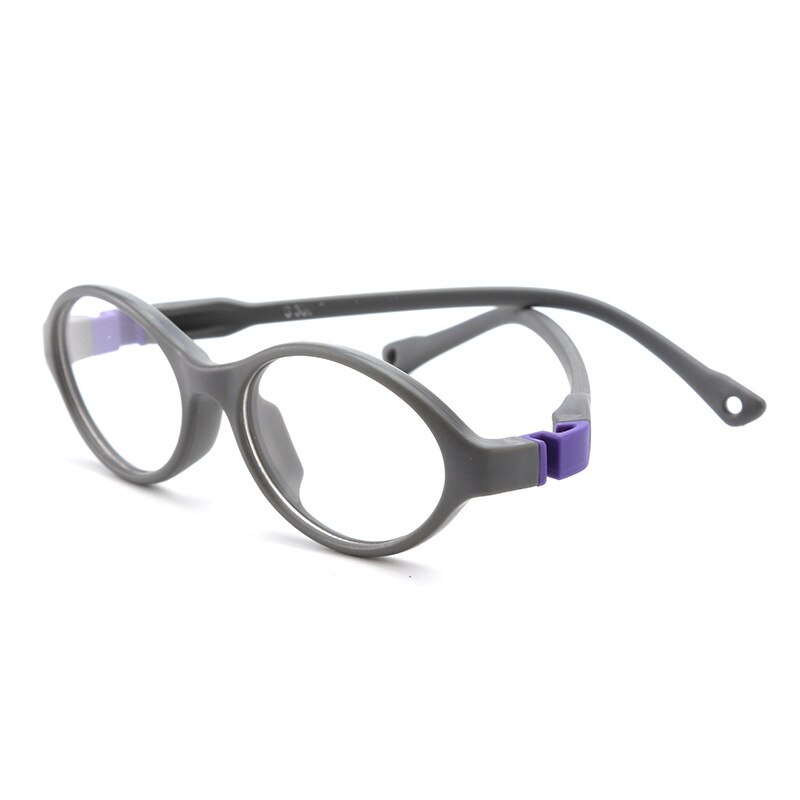 AIMISUV Unisex TR90 Flexible ultraligero montura gafas infantiles Rosa óptico silicona transparente gafas de los niños UV400: C12Gray
