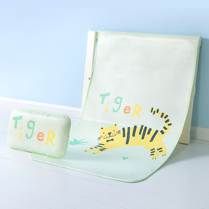 Colchón Protector de cama plegable para niños y niñas, colchoneta individual para estudiantes, juego de cama infantil, fundas para dormir: tiger / 120x65cm