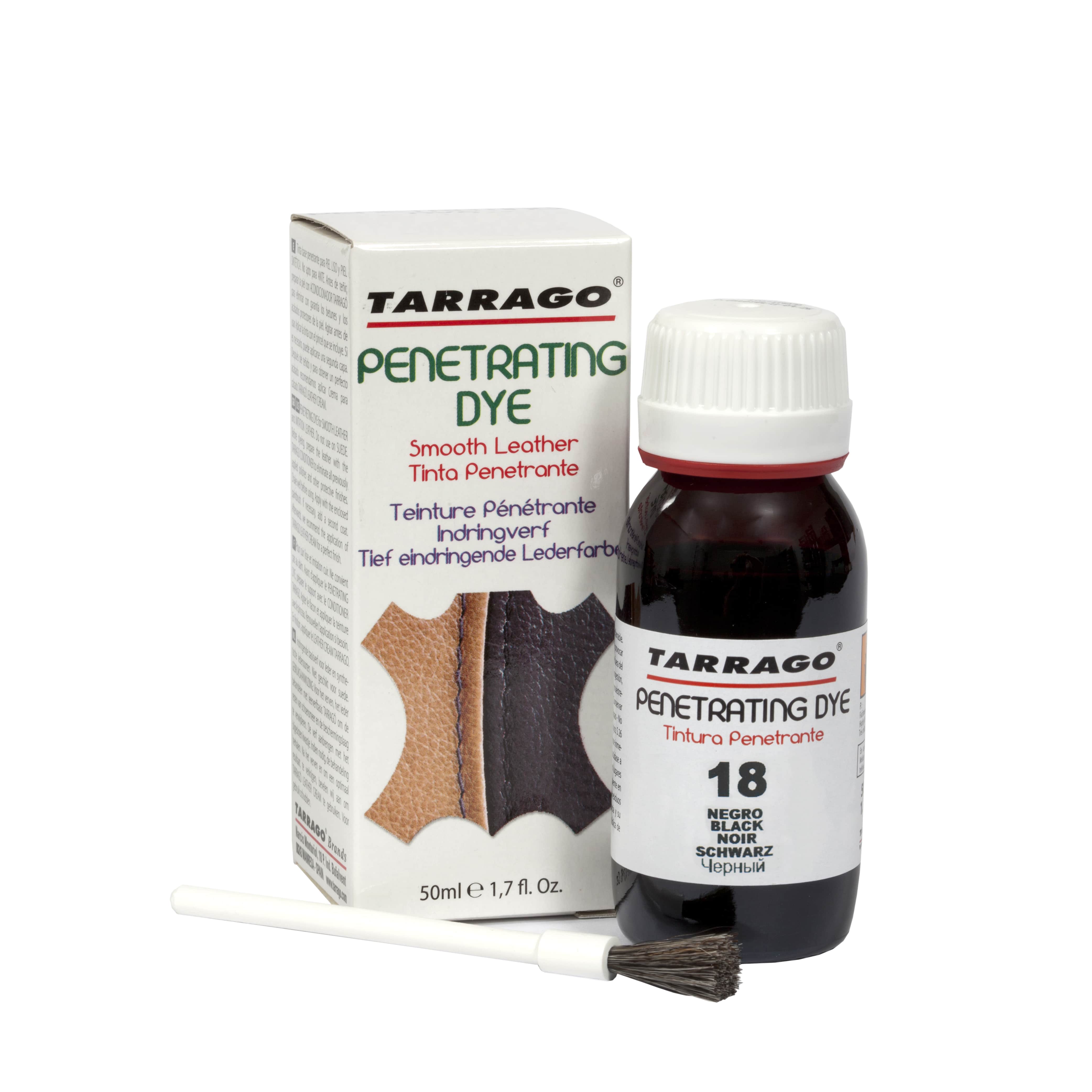 Tarrago | Penetrating Dye 50ml | Tintura Penetrante para Teñir | Apto para Cuero y Charol (Marrón Oscuro 06): Negro (18)