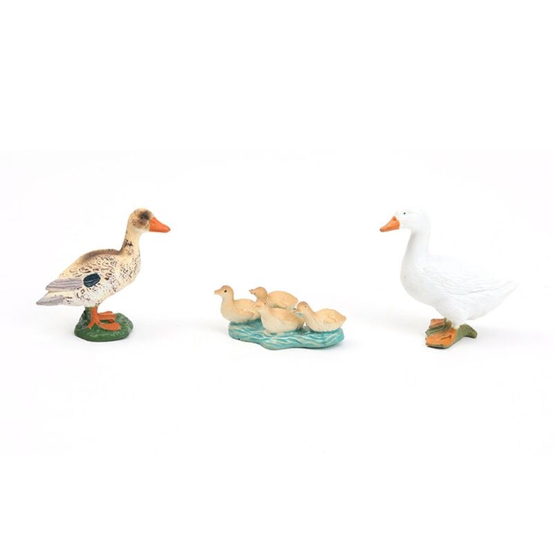 Simulation Parent-child Animal Model Toys Set Realistic Dog Duck Chick Horse Sheep Children Educational Prop Scene Decoration: Type B