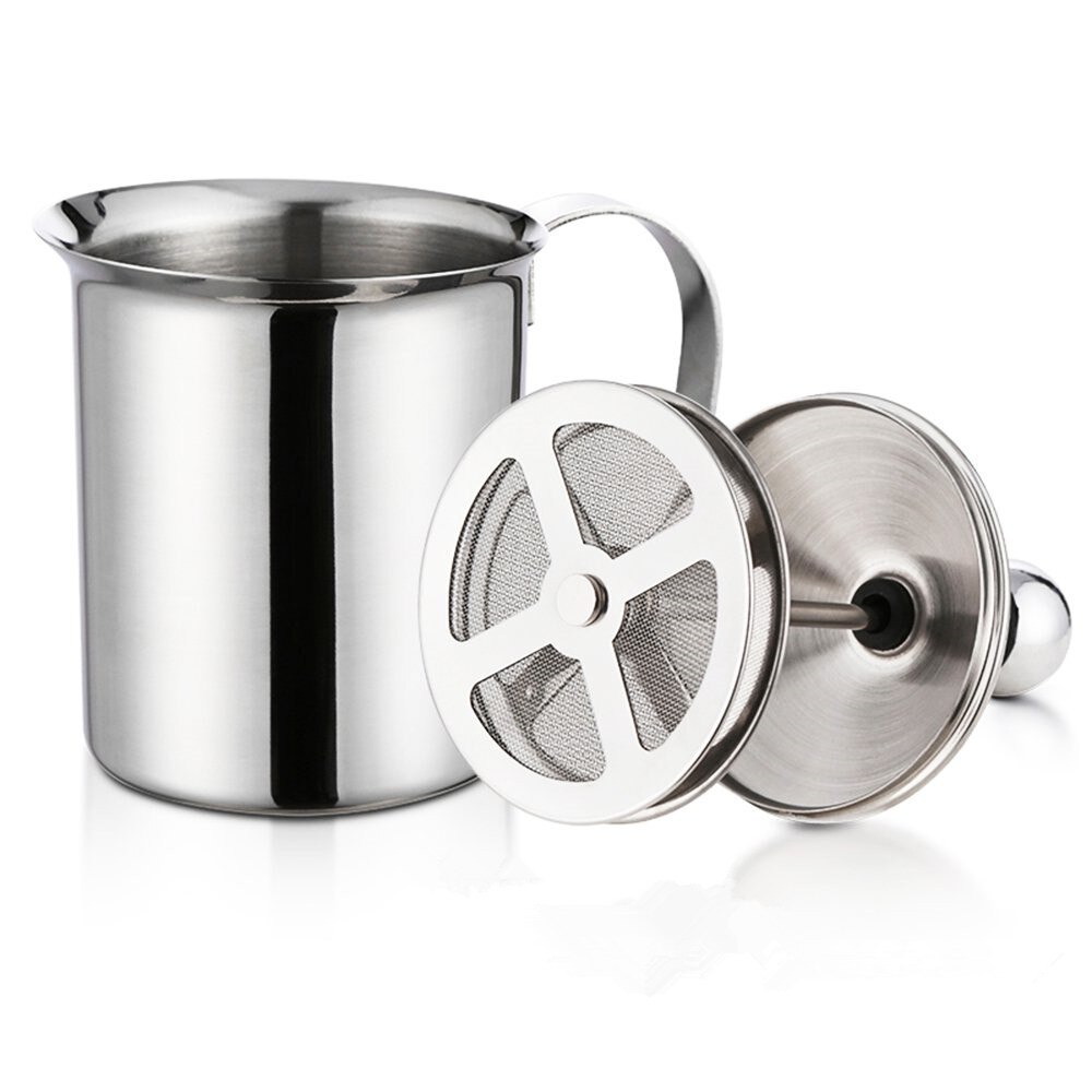 400/800ML Stainless Steel Handheld Milk Frother Double Mesh Coffee Cappuccino Milk Creamer Foamer Maker Kitchen Accessories