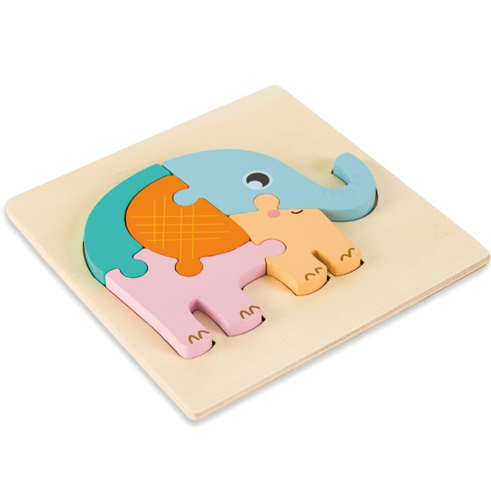 Baby 3D Houten Puzzel Educatief Speelgoed Early Learning Cognitie Kids Cartoon Greep Intelligentie Puzzel: Grijs