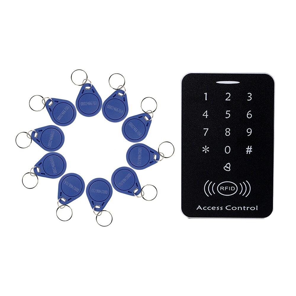 1PC 125KHz RFID Access Control System Security ID Card Password Door Lock 10 Keyfobs: a set