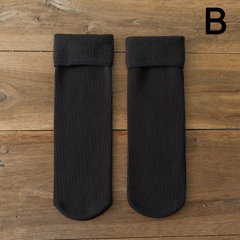 Calcetines térmicos gruesos de felpa para hombre y mujer, medias de terciopelo de Color sólido, para la nieve, para Otoño e Invierno: B