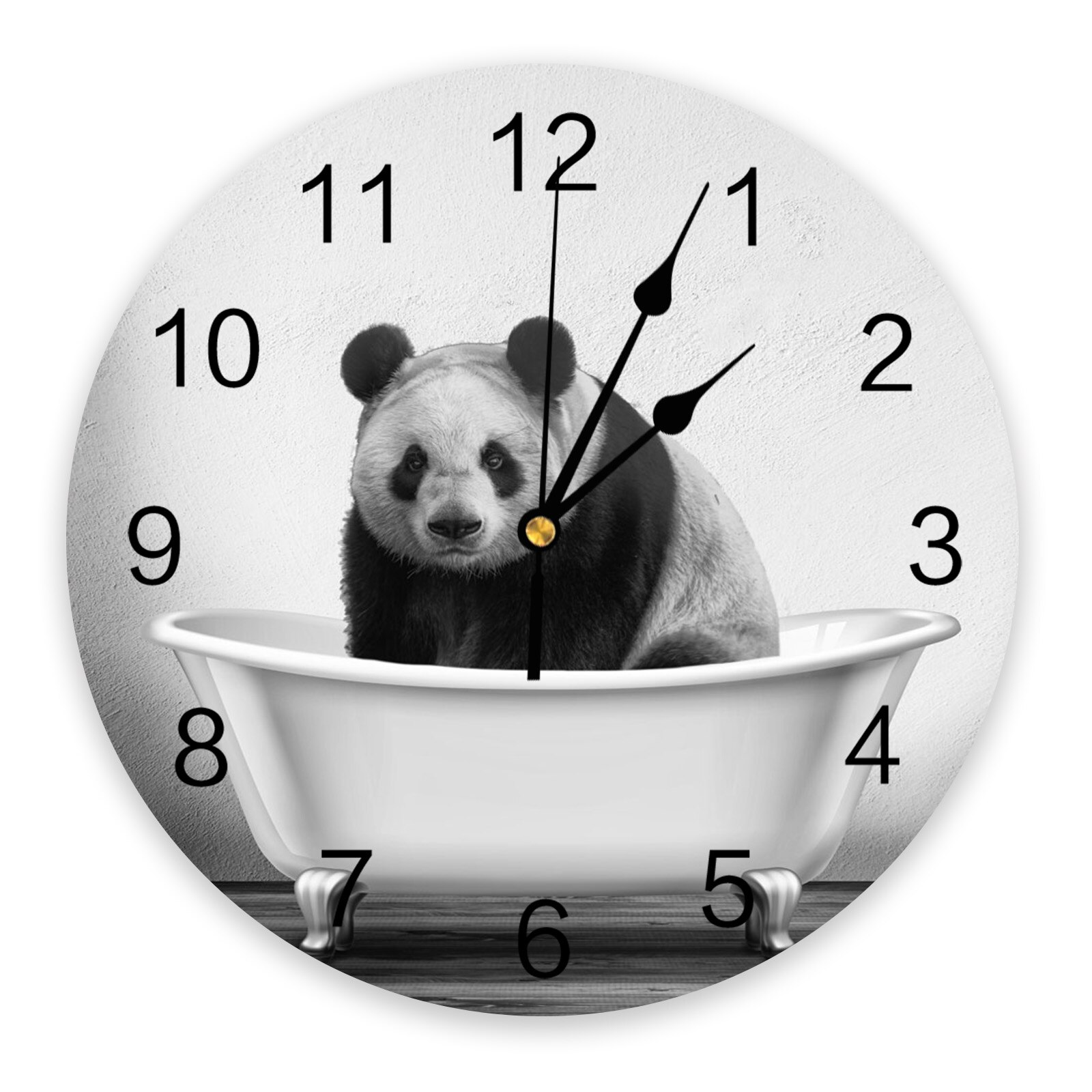 Bathtub Animal Tiger Black White Wall Clock Home Decor Bedroom Silent Oclock Watch Wall Digital Clock Wall Clock Modern: HZF02049CKAZ1