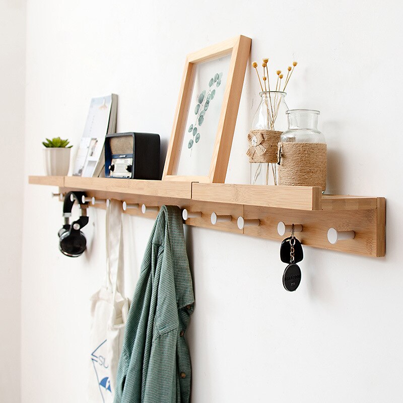 Nordic Houten Muur Haak Display Rack Muur Opknoping Kapstok Veranda Muur Creatieve Home Decoratie Jas Hoed Muur Plank