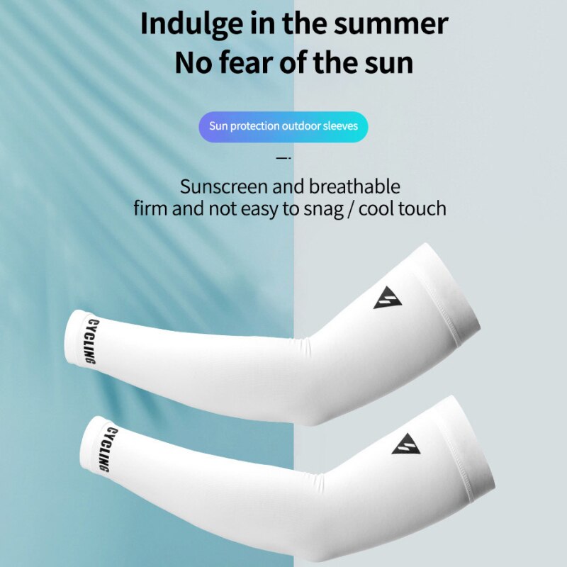 Outdoor Running Cycling Sleeves Arm Warmer Arm Cover Cuff Sunscreen Ice Silk Arm Sleeves MTB Bicycle Sleeves Sport Safety Gear