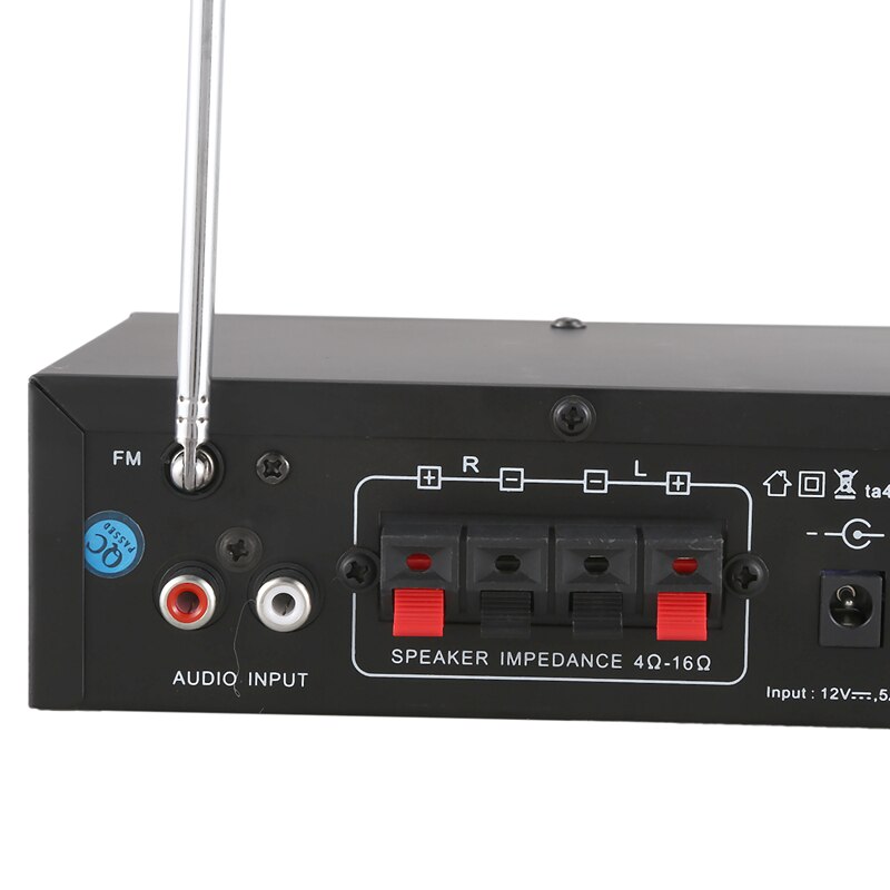 Kinter T2 Hifi Auto Verstärker o 2,0 CH 20W Stereo Klang für Bluetooth USB TF Eingang FM Radio AC220V DC 12V