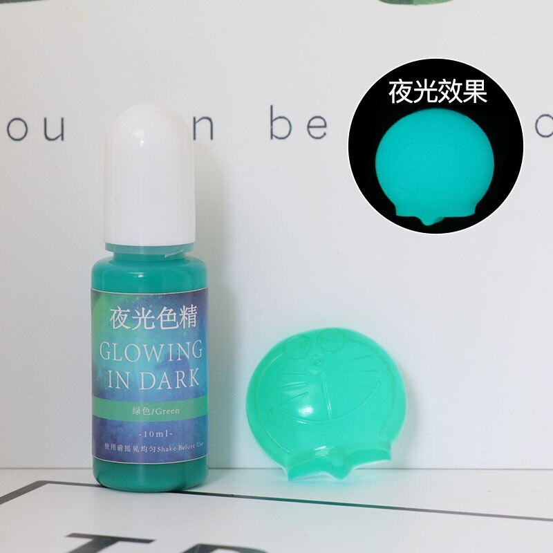 10 farver epoxy uv harpiks farvestof farve pigment glødende i mørk ab krystal lim håndlavet gør-det-selv materiale pigment til smykker ma: 9