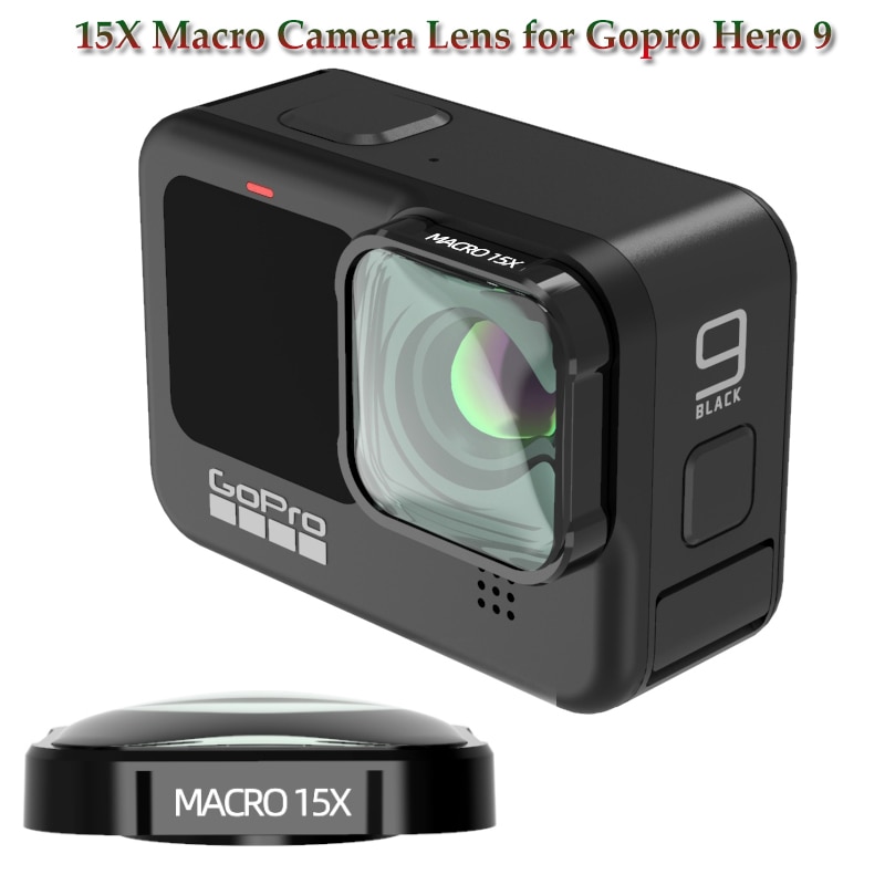 4K Hd 15X Macro Camera Lens Voor Gopro Hero 10/9 Black Action Camera Optische Glazen Lens Vlog Schieten Extra lens Accessoires