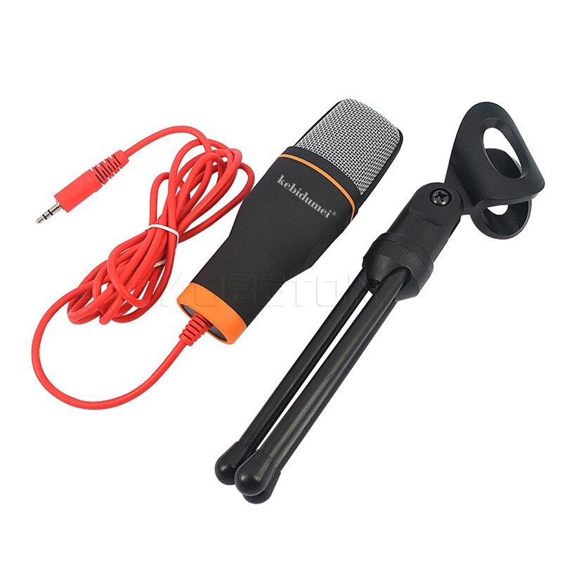 Kebidumei SF-666 Handheld Microfoon Professionele 3.5mm Jack Wired Sound Stereo Mic Met Stand Statief Voor Desktop PC