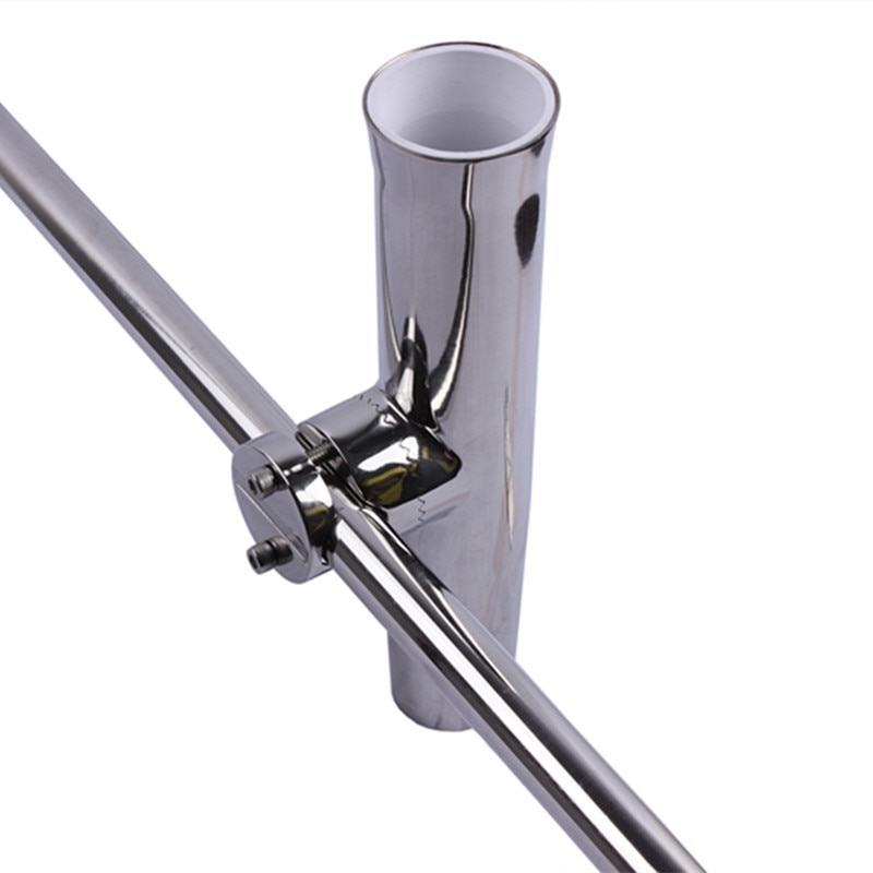 2X Boat Fishing Rod Holder Stainless Steel Clamp-on 7/8"-1" Rail Marine Rod Pod
