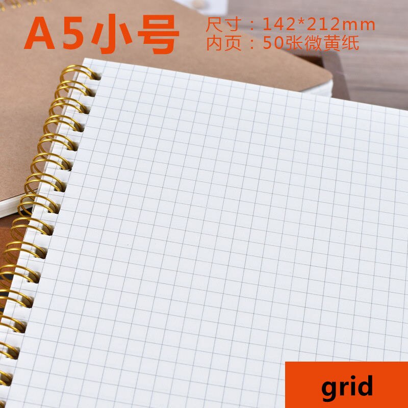 Notebook A5 Bullet Journal Medium Kraft Grid Dot Blank Daily Weekly Planner Book Time Management Planner School Supplies 19: C