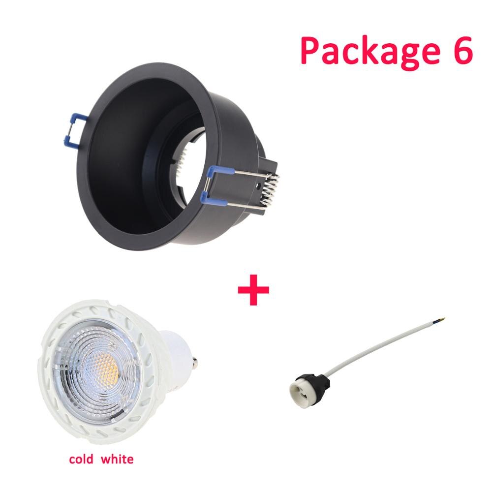 Led Zwart Plafond Lamp Houder Bases Halogeen Licht Beugel Cup Aluminium Led Downlight GU10 MR16 Spot Light Bulb Lamp Houders: package6