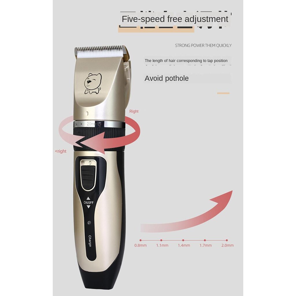 Draagbare Draadloze Hond Tondeuse Kit Pet Dier Elektrische Scheermes Trimmen Tool Met Afneembare Keramische Mes