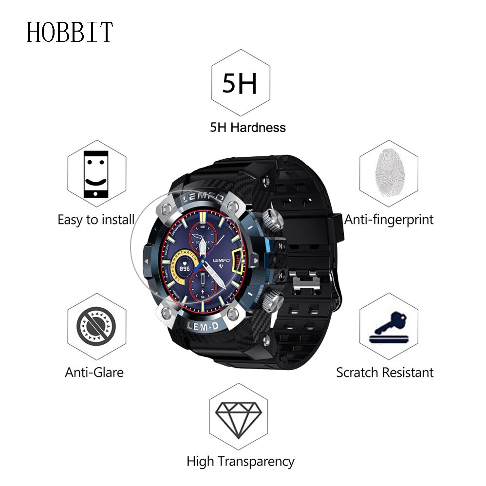 3Pcs Ultra Thin Anti-shock PET Film For LEMFO LEMD LEM D SmartWatch Screen Protector Clear HD 5H Anti-Scratch Film Not Glass