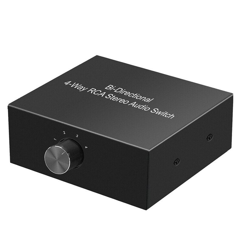 Tsadeer 4-weg stereo audio switch bidirectionele audioschakelaar links en rechts kanaal 2 in 4 of 4 in 2 audio-schakelaar rechts en links jack L/R stereokanaal audio