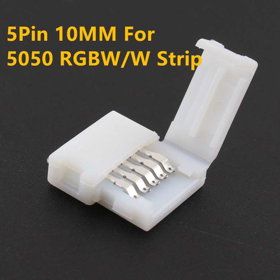 1 stk 5 stk  dc 2 3 4 5 pin stik enkelt farve rgb led strip 2 pin 3 pin 4 pin 5 pin stik til tilslutning af rgb rgbw led strip: Rgbw 5 pin 12mm / 1 stk