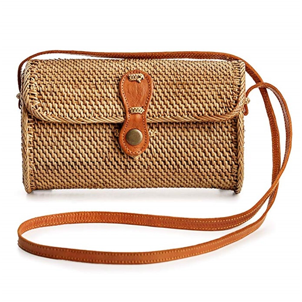 Women Summer Rattan Bag Straw Bags Handbag Handmade Woven Beach Bohemia Messenger Crossbody Shoulder Bags Women: Default Title