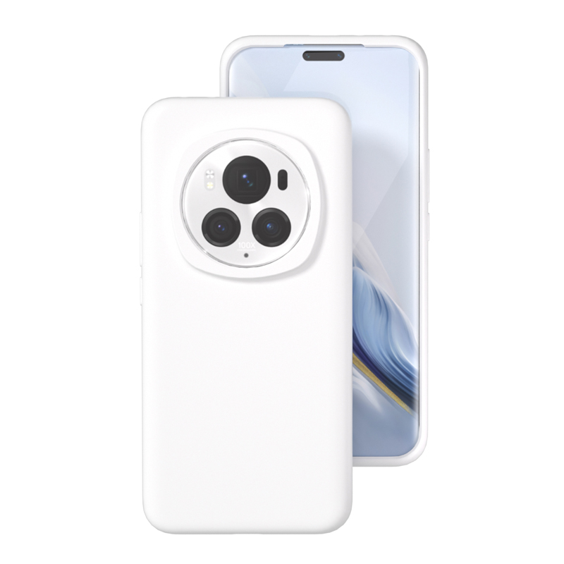 Para Honor Magic 6 Pro funda suave de silicona líquida Premium con flocado dentro de la carcasa protectora para Honor Magic6: PE / BLANCO