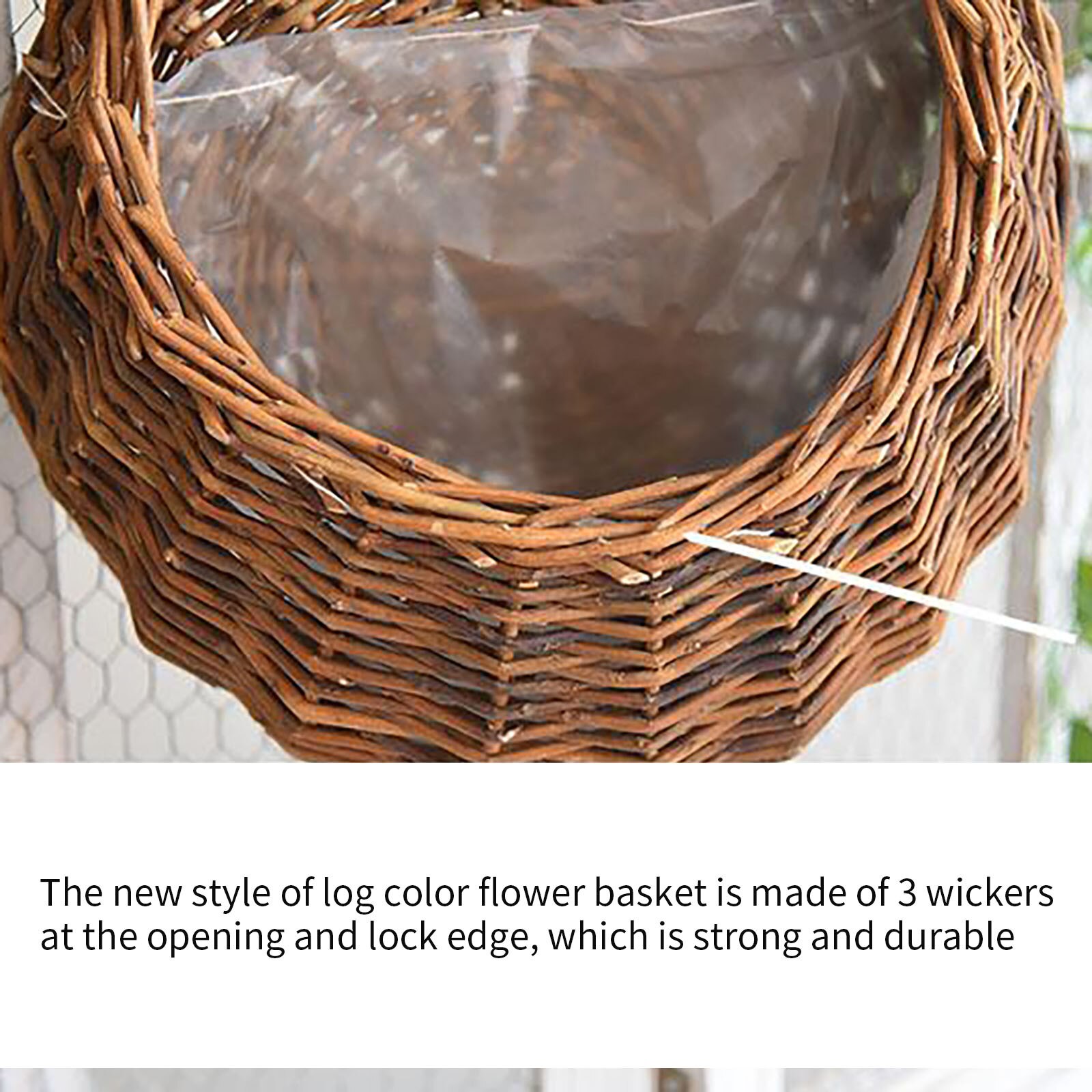 Kitchen Tools Handmade Woven Hanging Basket Storage Basket Flower Pot Hanging Wall Basket Small Object Container