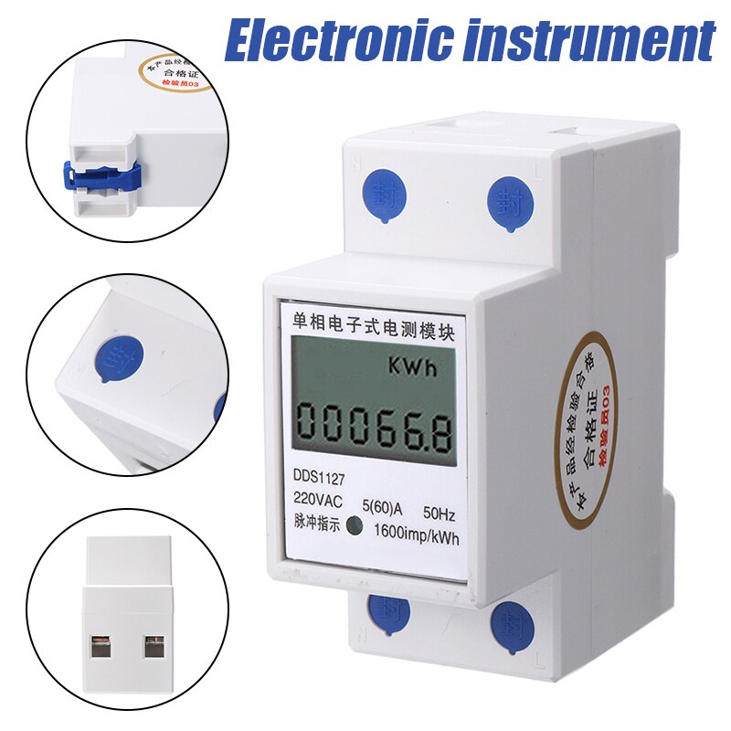 Anti-electromagnetic Interference Digital LCD Energy Meter Wattmeter Wattage Electricity Power Consumption Meter 20 - 250VAC