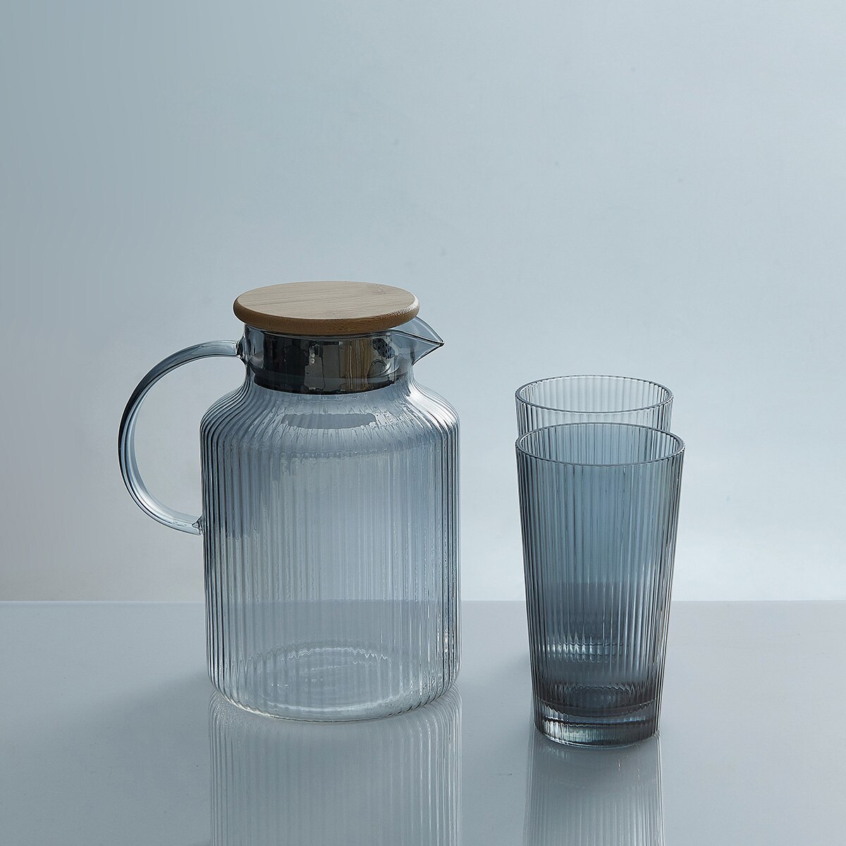Glass Water Pitcher Cup Set Water Bottle Nordic Kitchen Juice Jug Household Heat Resistant Kettle Large Capacity Teapot Set Cups