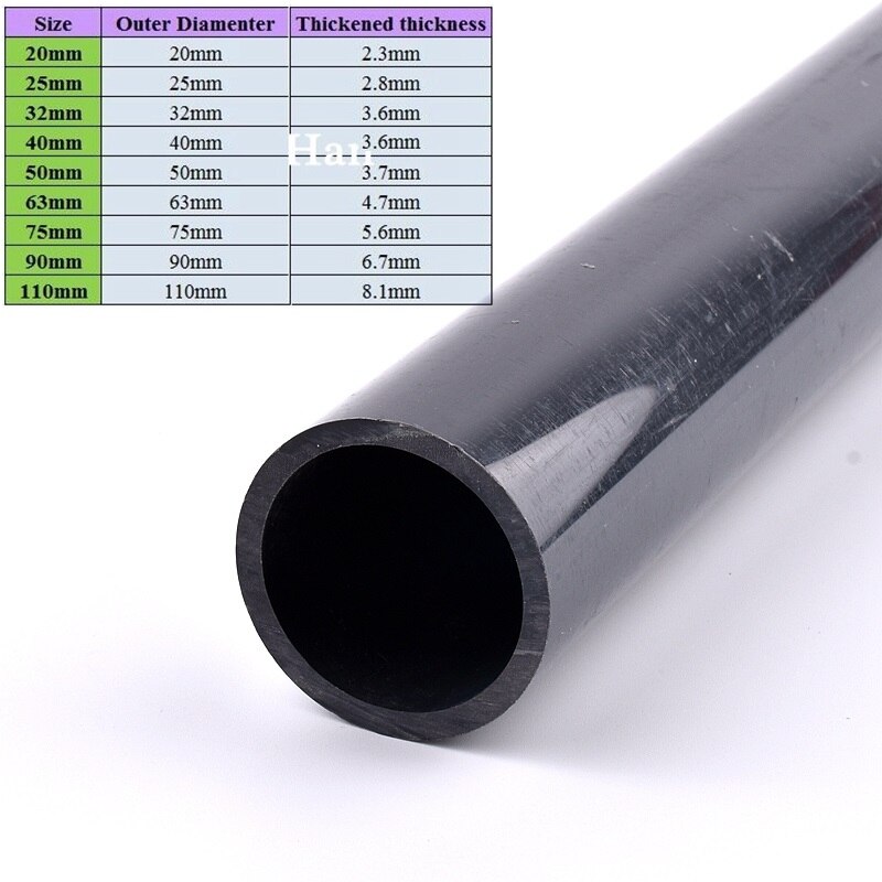 O.D 20~160mm Thickened UPVC Pipe Aquarium Fish Tank Water Tube Home DIY Watering Accessories Dark Grey Planting Frame Tube