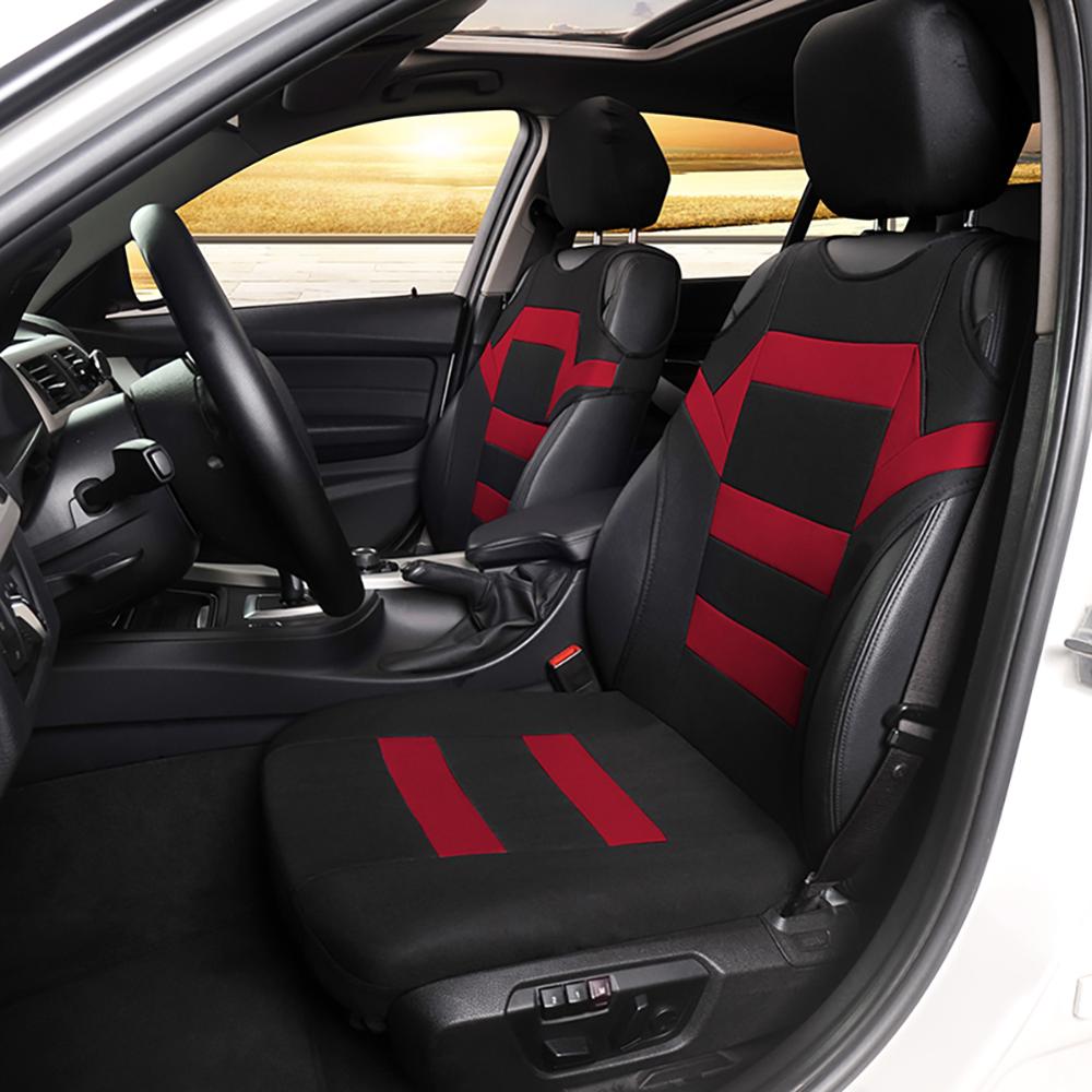 Fundas universales para asiento de coche, accesorios interiores de esponja de malla de Cubiertas de asiento delantero, de camiseta para coche/camión/furgoneta 4 Uds.