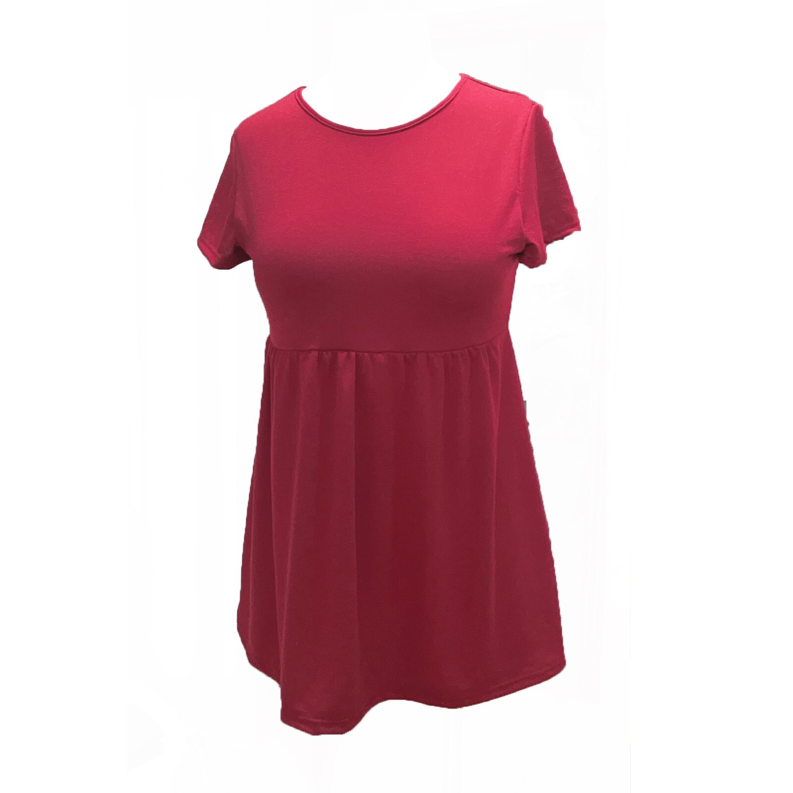 Camiseta de manga corta de maternidad para mujer, Tops de poliéster con cuello redondo de Color sólido, ropa de embarazo, ropa de embarazada de verano