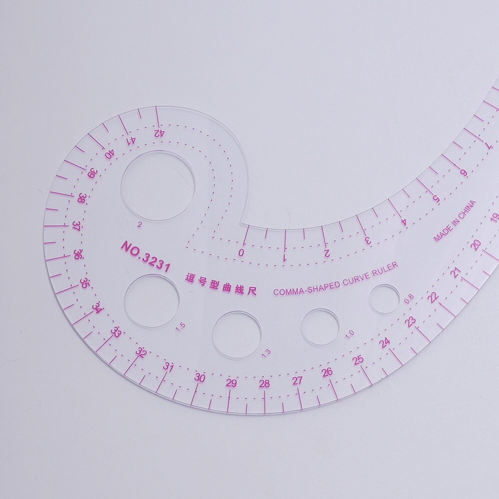 Transparent Comma Shaped Designers Curve Ruler for Dressmaking Tailor Support Tools Easy Sewing Pattern Ruler Clothing Cutting