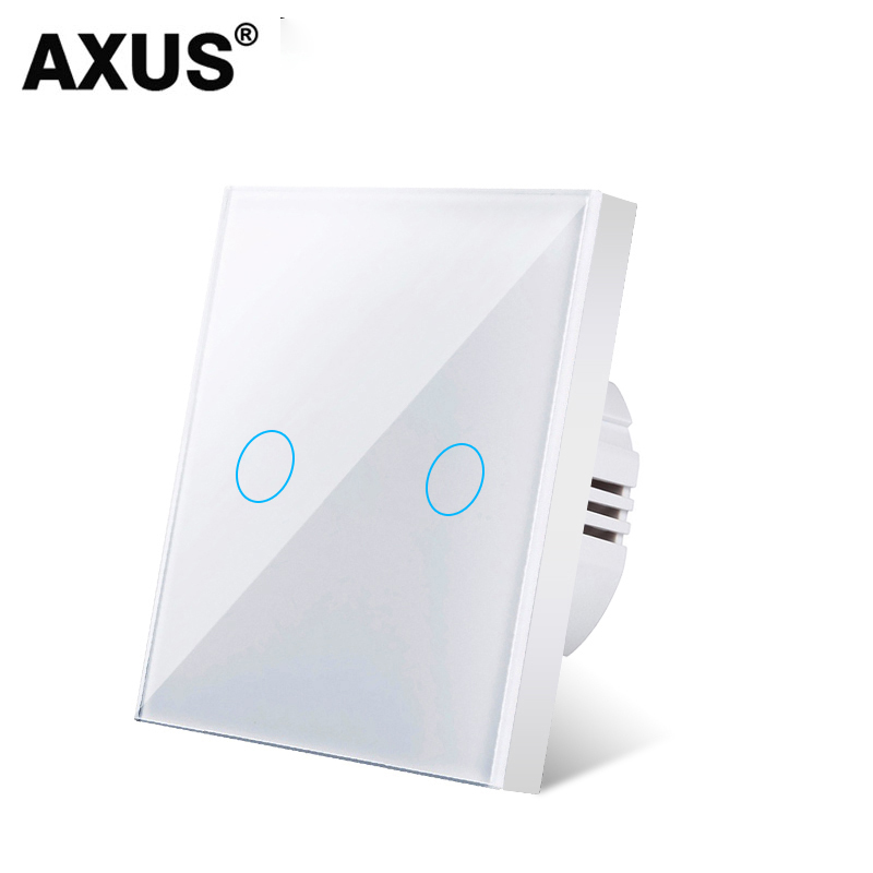 AXUS Touch Switch EU Light Sensor Switches Crystal Glass LED Button Panel Power AC100-240V 1/2/3 Gang Wall Lamp Interruttore: Bundle5