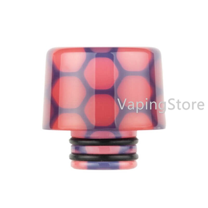 Wide Bore Recurve/V Shape Luminous Cobra Resin Epoxy 510 Drip Tip for Uwell Crown 5 V Sub Ohm Tank/Innokin AJAX/OFRF Gear RTA: V Shape Red