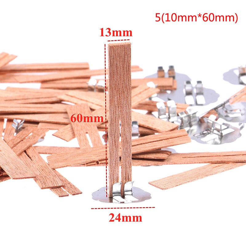 20Pcs Cross Houten Kaars Wieken Hout Kaarsen Core Voor Diy Kaars Maken: A5.10mmX60mm