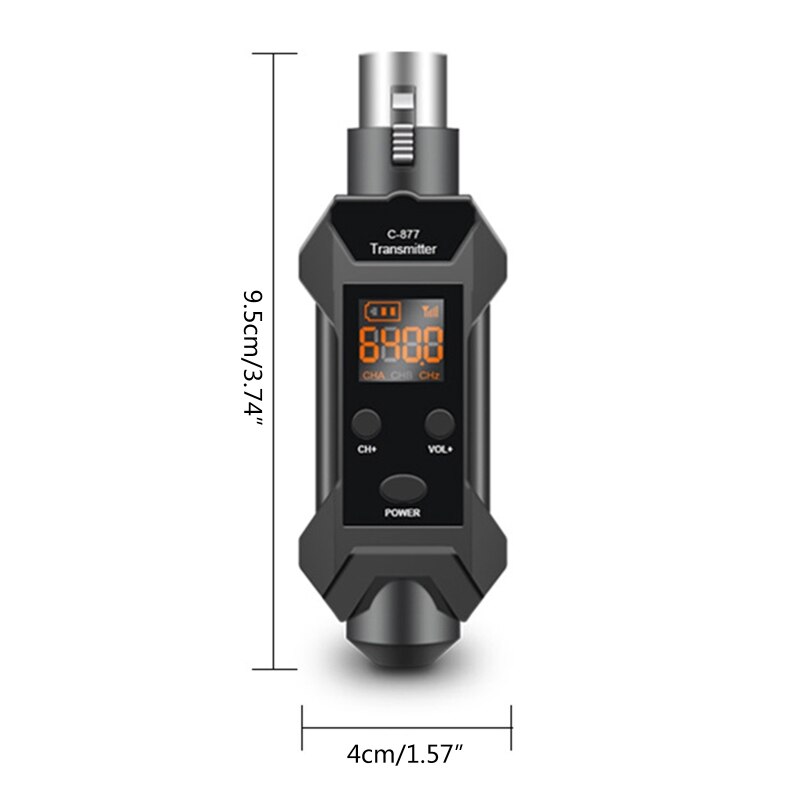 Microphone Wireless System XLR Transmitter &amp;Receiver for Dynamic Mic Audio Mixer Mic Adapter with 6.35mm XLR Adapter
