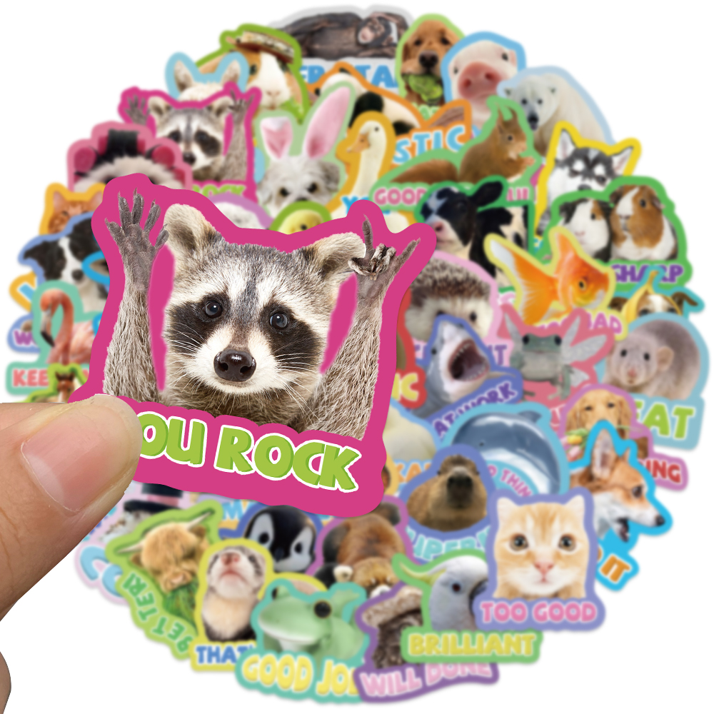 50 pçs animais incentivar frase pvc adesivo cor estética decoração scrapbooking sketchbook papelaria recompensas escolares suprimentos