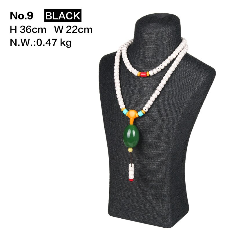 Hanf Seil Halskette Display Stand Halter Nizza Neue Halskette Aufhänger Schmuck Display Büste Modell Rack: No.9 Black