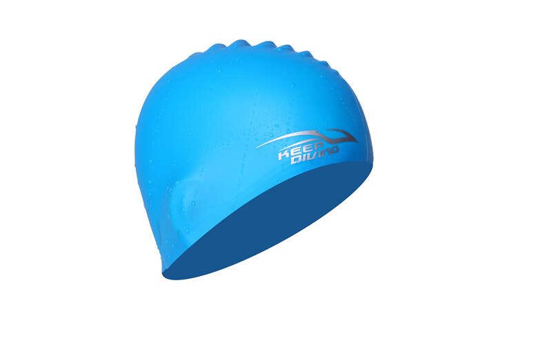 Gorros de natación de silicona Flexible para hombres, gorros de buceo impermeables, gorros de natación para adultos, tejanos de piscina, novedad de: Azul