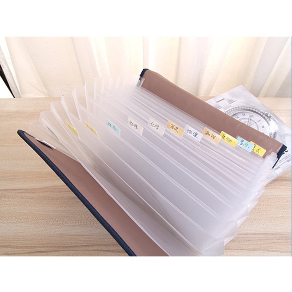 Cute Portable Expandable Accordion 12 Pockets A4 File Folder Oxford Expanding Document Briefcase