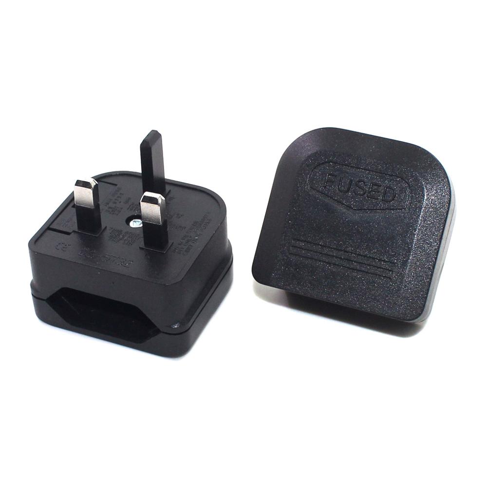 EU 2Pin To UK 3Pin Power Plug Travel Adapter Converter With Fuse Singapore Malaysia AC Power Socket Plug Travel Charger