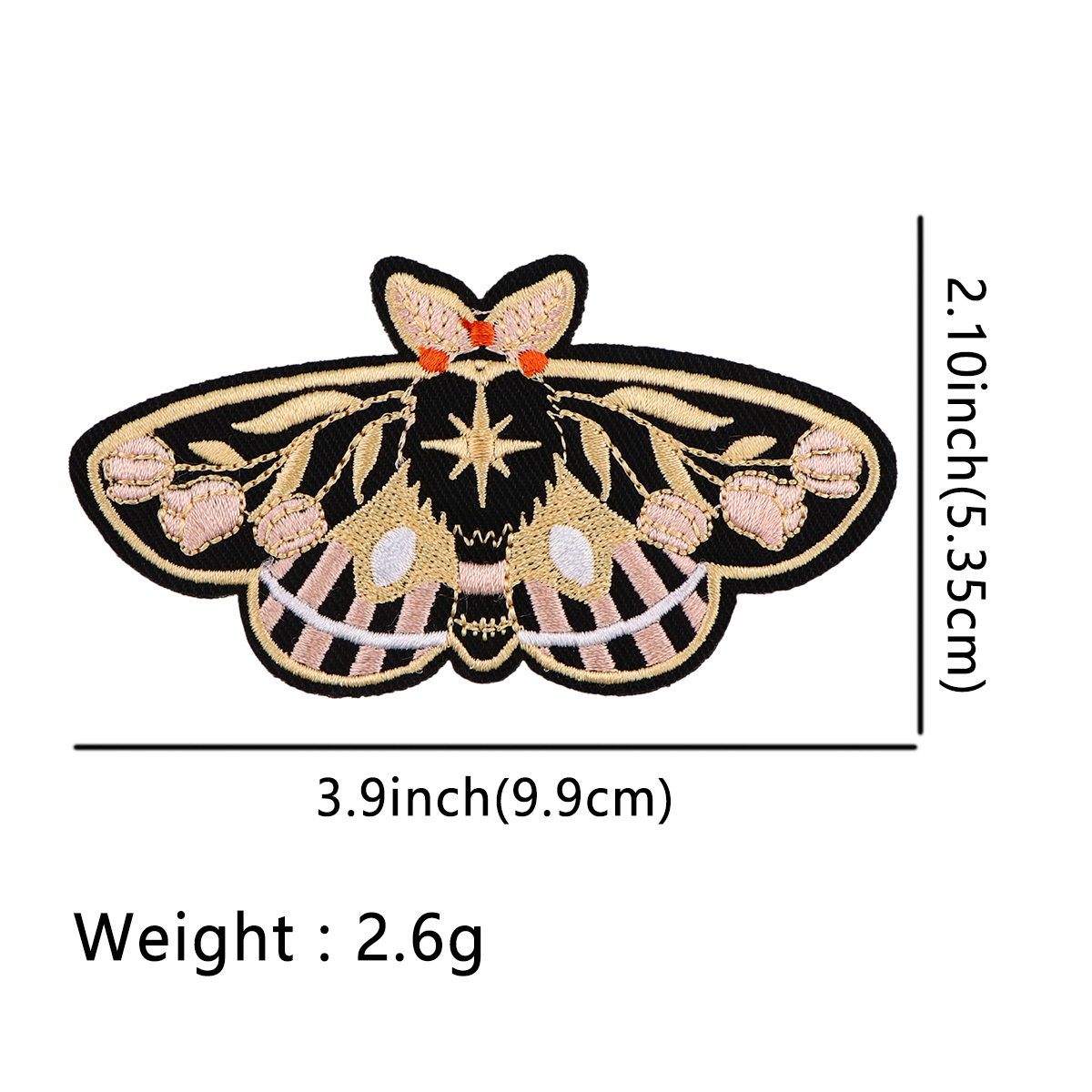Butterfly Patches Embroidery Badges Iron On Patches On Clothes DIY Dress Jeans Hat Clothing Accesories Moth Applique Stickers: Copper