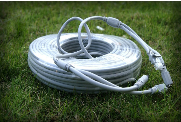 50m 164ft nätverk ethernet sladd kabel 5mm ström dc cat 5e rj45 combo video/ström lan kabel för för array ip kamera nvr system