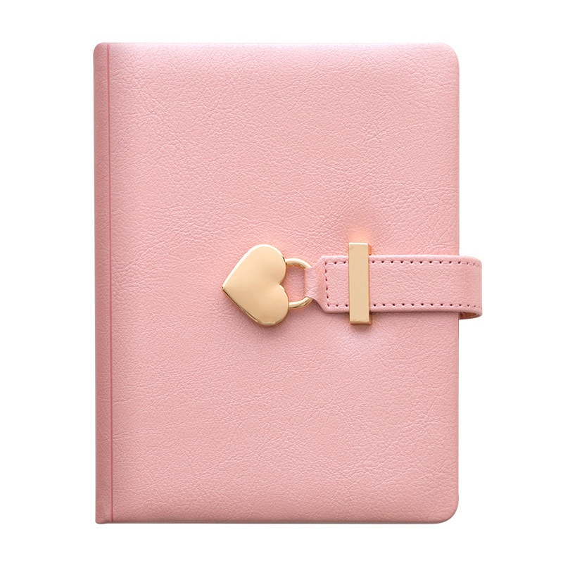 Kawaii journal notesbog personlig dagbog med lås hjerteformet nøgle pu læder note bog til pige ugentlig planlægger skole papirvarer