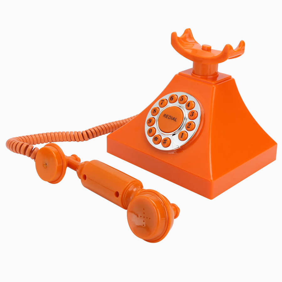 cordless phone Vintage Landline Telephone Orange High Definition Call Large Clear Button US/UK Wiring telephone portable