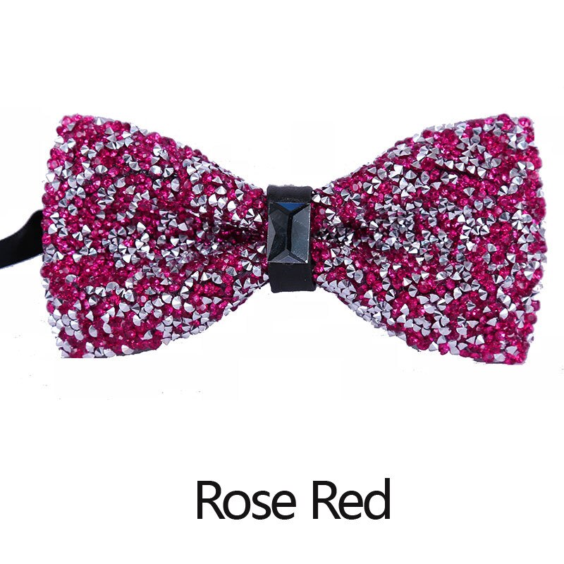 Pajarita de diamantes para hombre, lazo con cuello de cristal brillante, lazo de lujo para boda, banquete, , nudo de mariposa ostentoso, corbatas de novio: 11