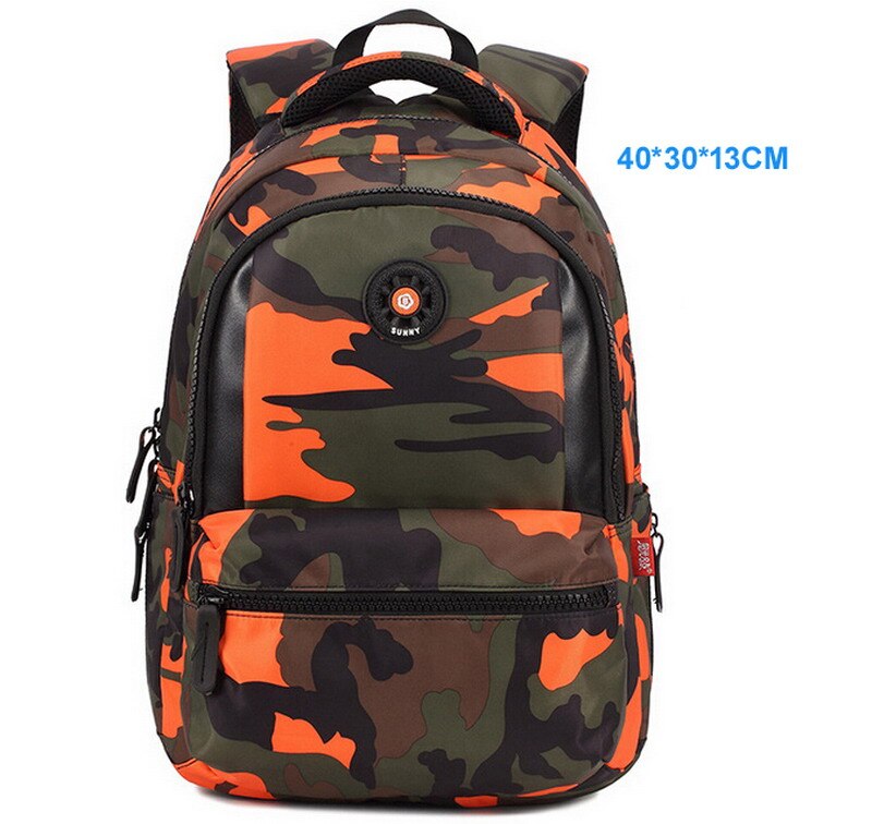 Top Brand Orthopedische Camouflage Kinderen Schooltassen Rugzak Mochila Voor Tieners Kids Jongens Meisjes Laptoptas Knapzak Satchel: Small Orange