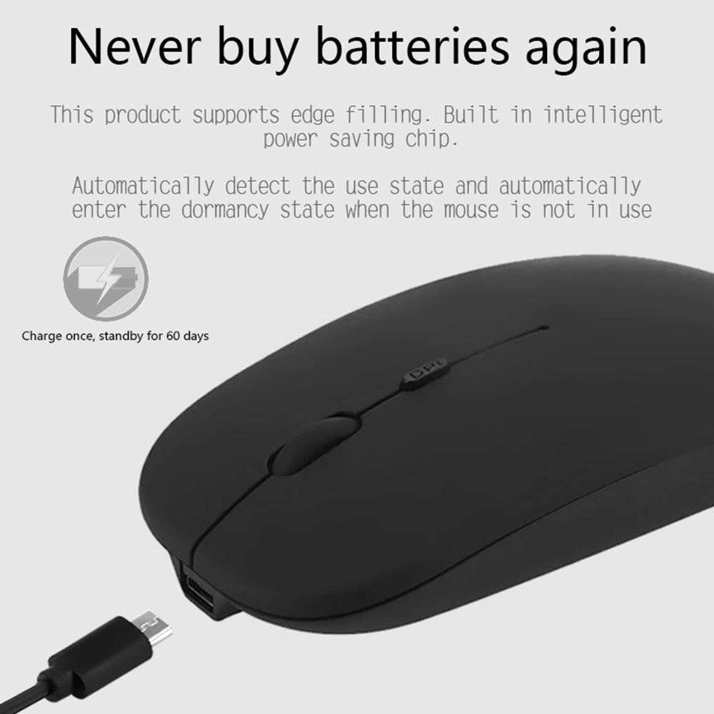 2.4G Wireless Mouse Rechargeable Charging Ultra-Thin Silent Mouse Mute Office Notebook Mice Opto-electronic Home Office Use D30