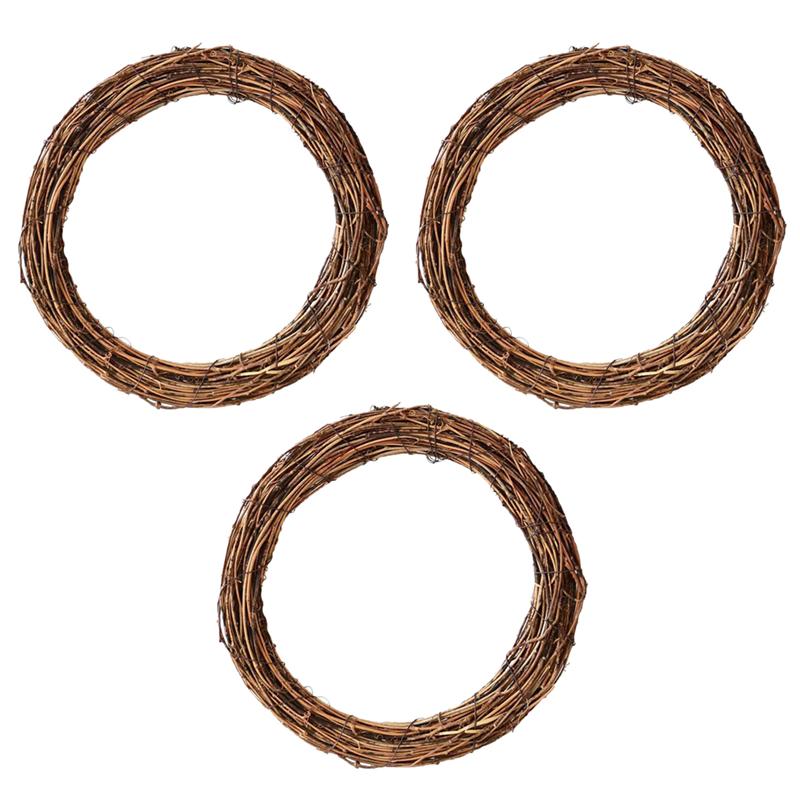 Lot De 5 Couronnes En Rotin Naturel - Diamètre 25 Cm, Pour Décoration Mariage, Noël, Intérieur, Artisanat